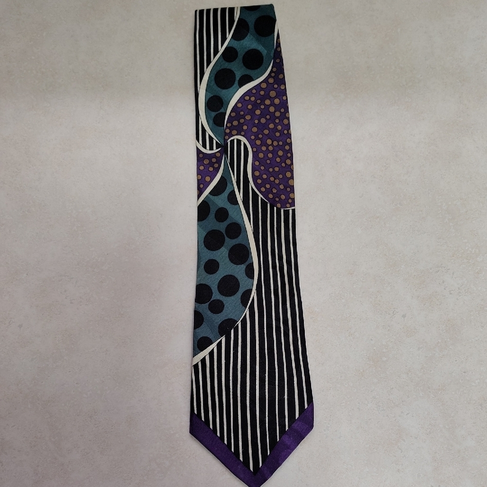 Sophisticated Black and Purple Silk Ties